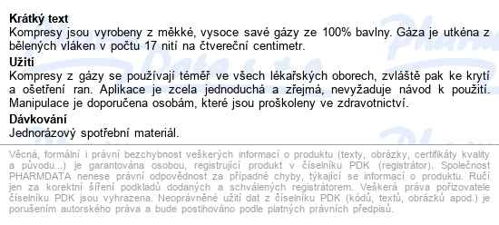 Gáza Hydr.kompr.ster.10x20cm/2ks Steriwund - popis