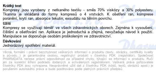 Kompres Netk.text.nest.10x10cm/100ks Steriwund - popis