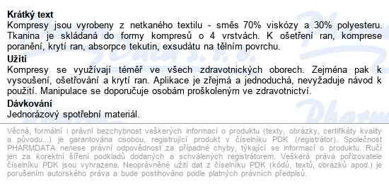 Kompres Netk.text.nest.10x20cm/100ks Steriwund - popis