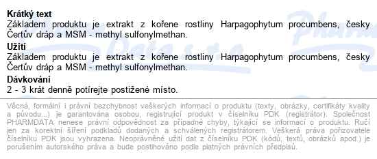 Edenpharma čertův Dráp+msm Gel 300+50g Zdarma - popis