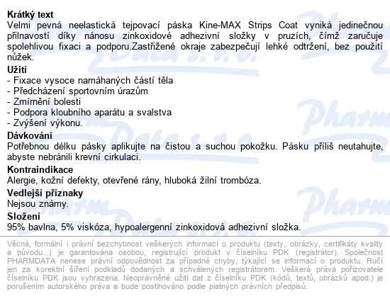 Kine-max Strips Coat Neelast. Tejp 2.5cmx10m - popis
