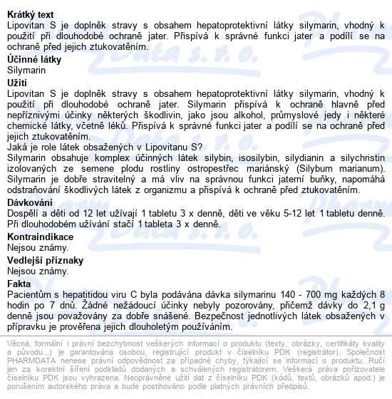 Lipovitan S Tbl.90 - Nový - popis
