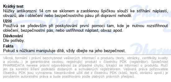 Nůžky Antikorozní 14cm Se Sklonem Steriwund - popis