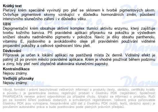 Ryor Intenz.ošetření Pleti Depigmentační Krém 50ml - popis