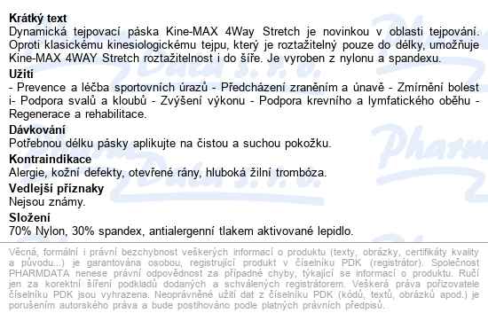 Kine-max 4way Kinesiology Tape Modrá 5cmx5m - popis