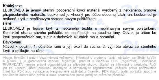 Leukomed 8cmx10cm sterilní krytí z netkané textilie s polšt - popis