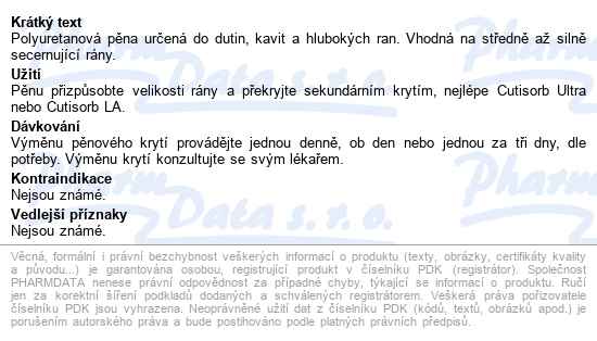 Cutimed Cavity 10cmx10cm polyuretanová pěna do dutin - popis