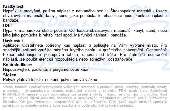 Hypafix Náplast Z Netk.text.bez Polštář.2.5x10m - popis