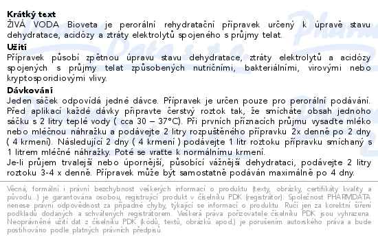 Živá voda Bioveta (aqua Viva) 83.7g - popis