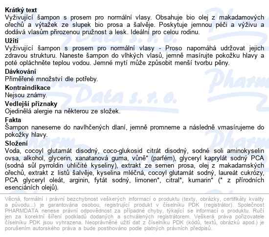 Weleda Vyživující šampon S Prosem 190ml - popis