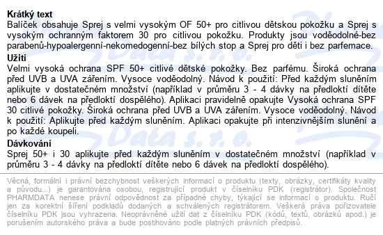 Avene Sun Sprej Pro Děti Spf50+ 200ml+spf30 200ml - popis
