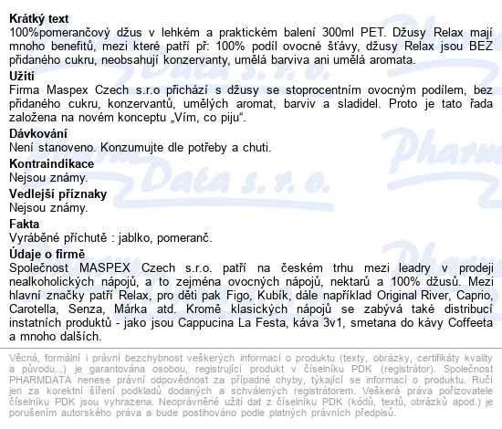Relax 100% Pomeranč 300ml - popis
