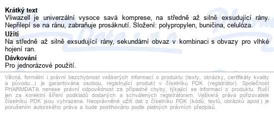 Vliwazell - Nesterilní Komprese, 20 Cm X 20 Cm kombinovaná savá - popis