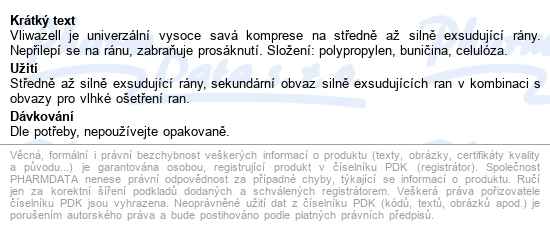 Komprese Vliwazell Nesterilní savé komprese 10cmx10cm,30430,25ks - popis