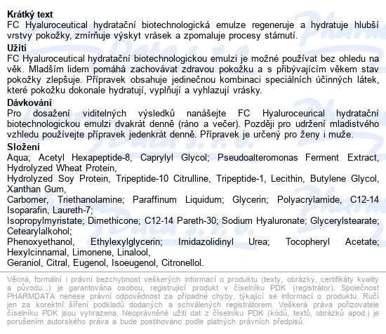 Fc Hyaluroceutical 30ml - popis
