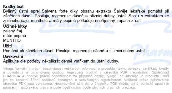 Salvena Forte ústní Sprej 20ml - popis