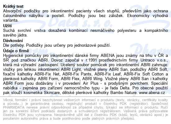 Inkont.podl.abri Soft Eco 40x60cm 60ks - popis