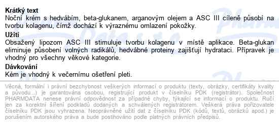 Ryor Arganový Noční Krém S Hedvábím Beta-gluk.50ml - popis