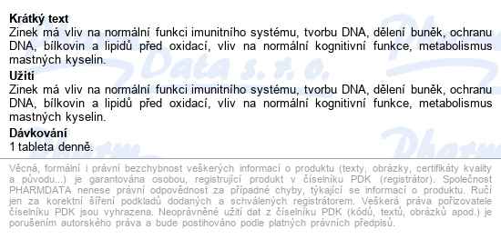 Edenpharma Zinek 25mg Tbl.50 - popis