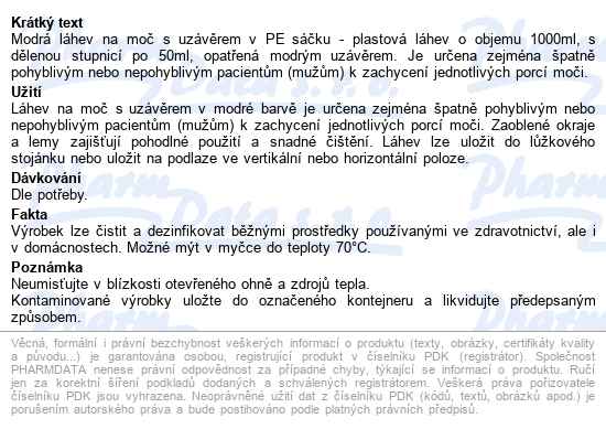 Láhev Na Moč S Uzávěrem V Pe Sáčku Modrá - popis