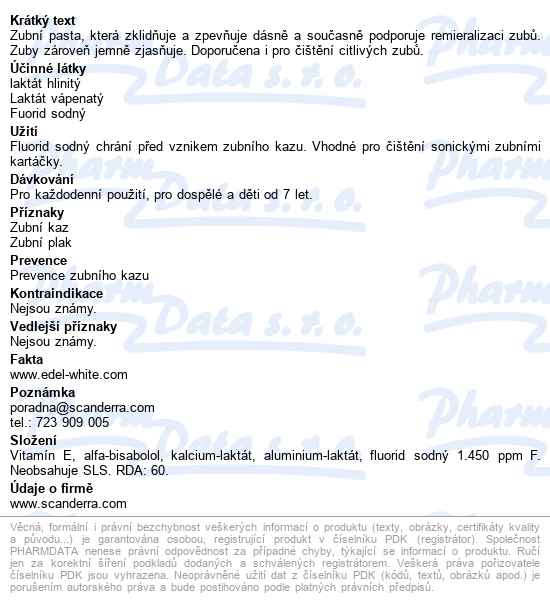 Edel+white Care Forte Zubní Pasta 75ml - popis