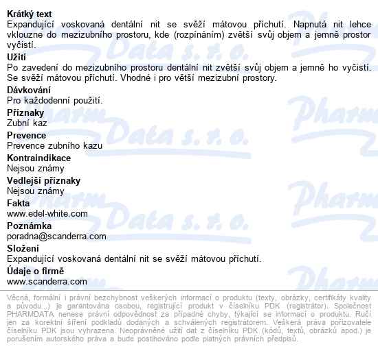 Edel+white Dentální Nit Expandující 25m - popis