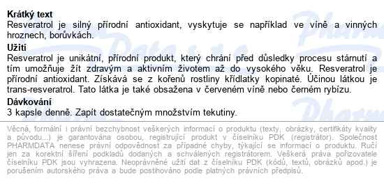 Vieste Resveratrol Extra Cps.60 - popis