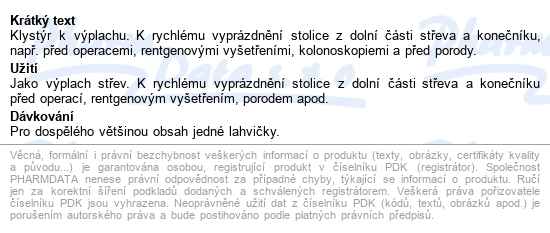 Klysma Salinické 10x135ml - popis