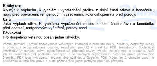 Klysma Salinické 135ml - popis