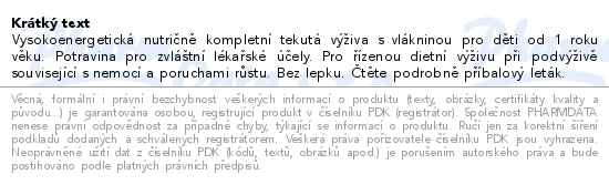 Fortini Pro Děti S Vlákninou, Jahodová Příchuť perorální roztok 1x200ml - popis