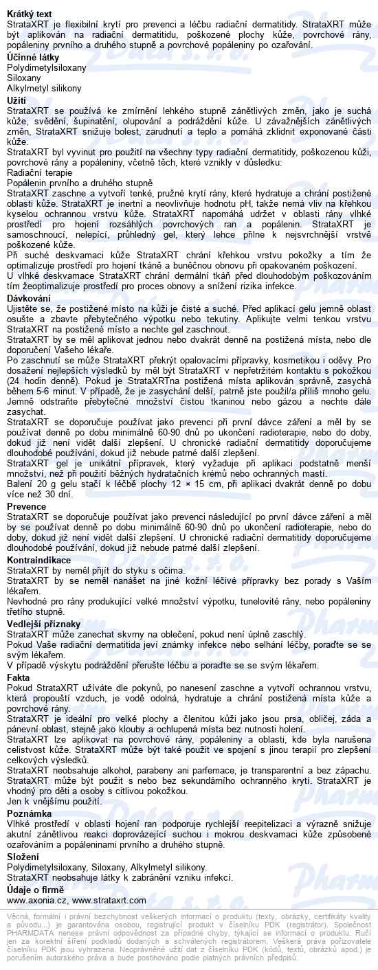 Strataxrt Gel 20g - popis