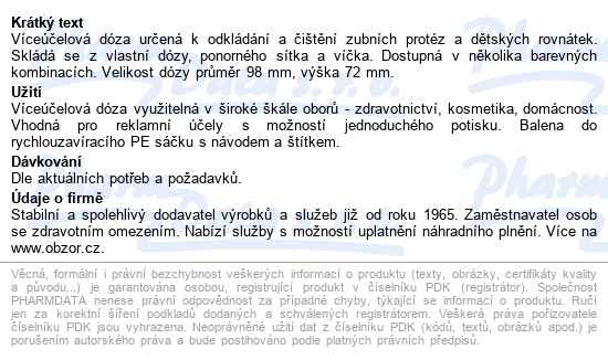 Dentální Dóza Obzor Bílá/bílá - popis