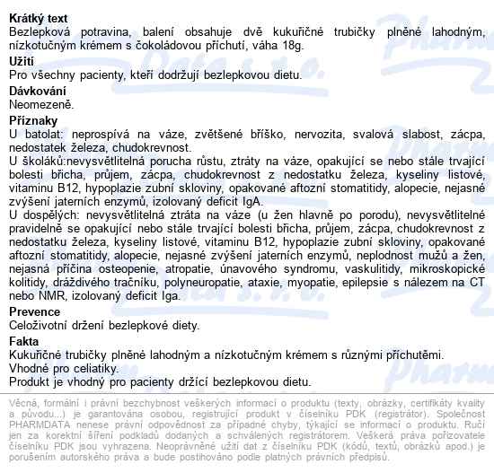 Kukuřičné Trubičky Alaska Lískooříškové 18g - popis