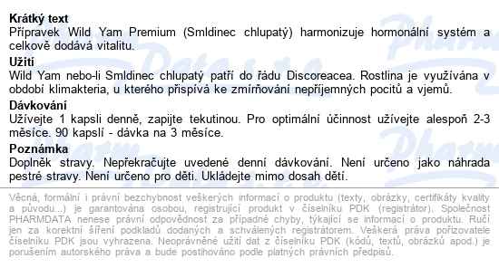 Natural Medicaments Wild Yam Premium Cps.90 - popis