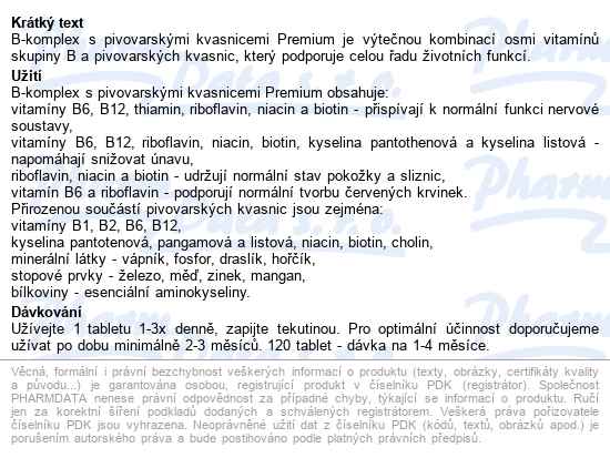 Natural Medicaments B-komplex S Piv.kvas.tbl.120 - popis