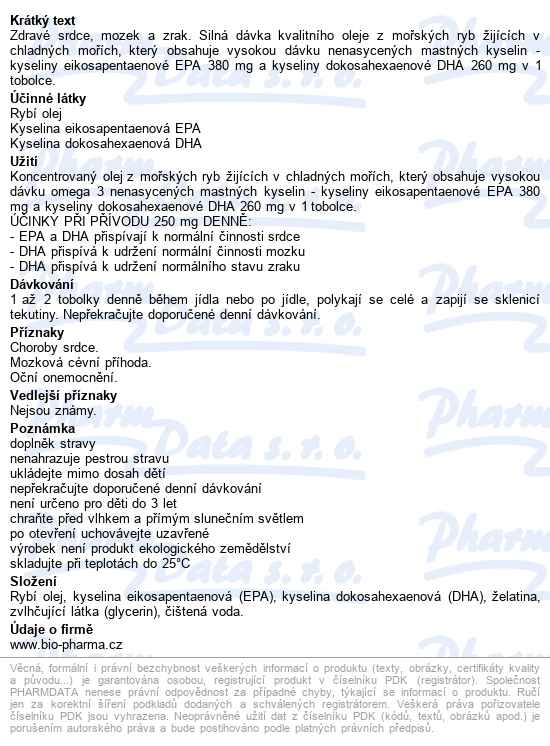 Omega 3 Forte 1200mg Tobolek 90+45 Bio-pharma - popis