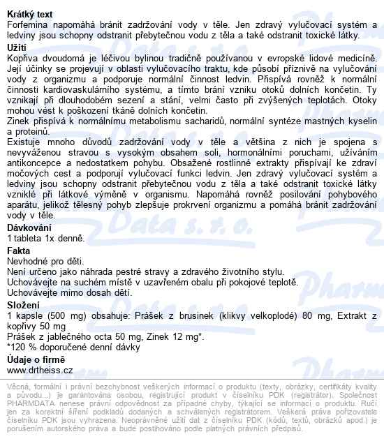 Forfemina Odvodnění Těla 30 Kapslí - popis