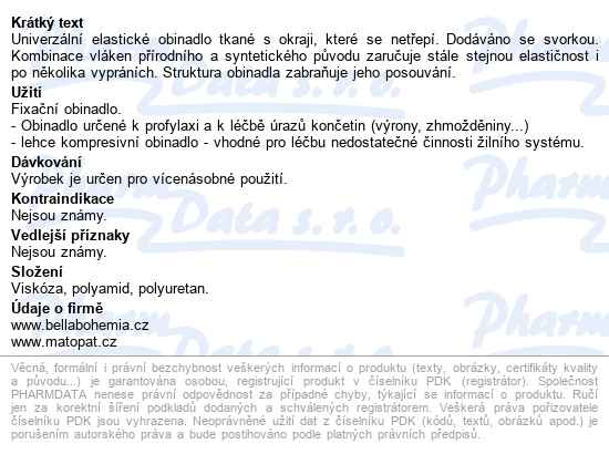 Matopat Universal obinadlo elastické 12cmx4m,střední tah,1ks - popis