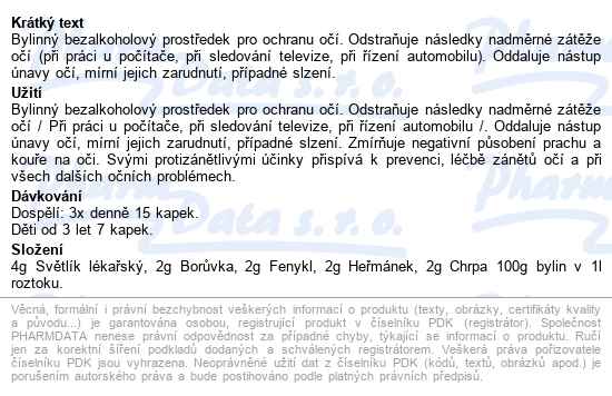 Fytos Posílení Očí 20 Ml - popis