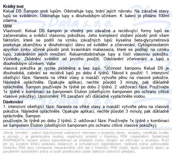 Ducray Kélual Ds šampon Proti Lupům 100ml Duo - popis