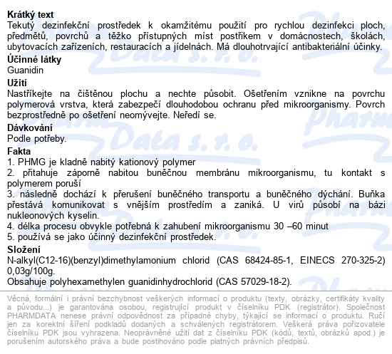 Guasan Spray Dezinfekční Bezchlórový Prostř.500ml - popis