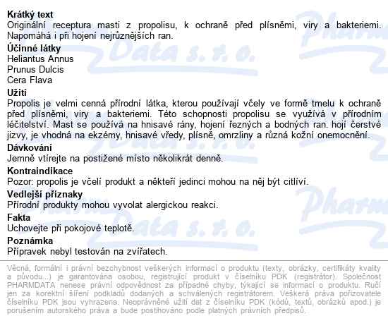 Topvet Propolisová Mast 50ml - popis