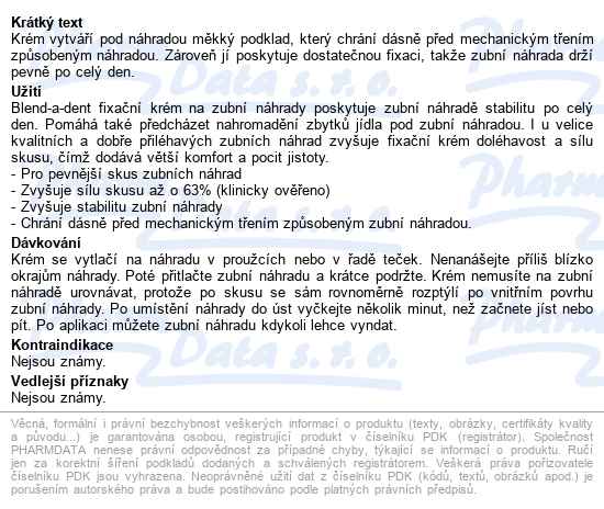 Blend-a-dent Fresh Complete Fixační Krém 47g - popis