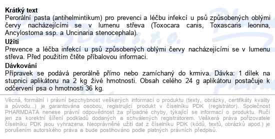 Banminth 21.62mg/g perorální pasta pro psy 24g - popis