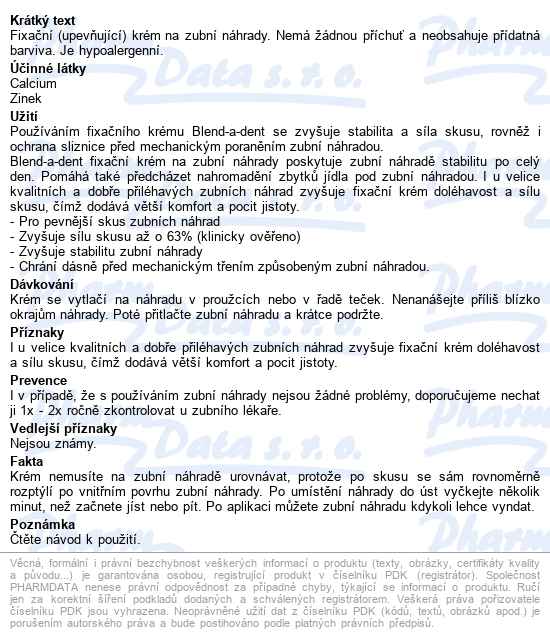 Blend-a-dent Plus Fixační Krém 40g - popis