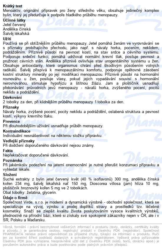 Menoaktiv Tobolek 60 - popis