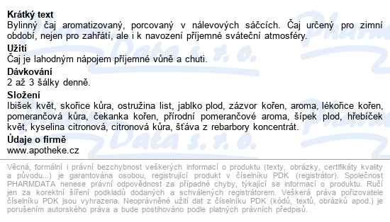 Apotheke Zimní čaj S Kořením 20x2g - popis