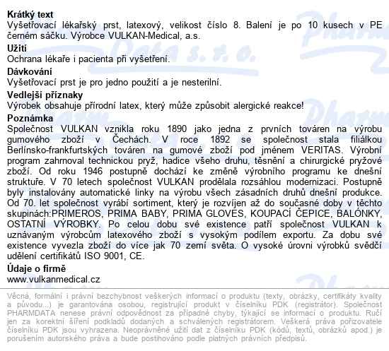 Ochranný Návlek Na Prst Vel.8 10ks - popis