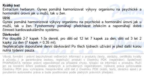 Gynex Bylinný Koncentrát 30 Ml - popis