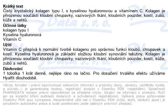 Hyalfit Tobolek 60 - popis